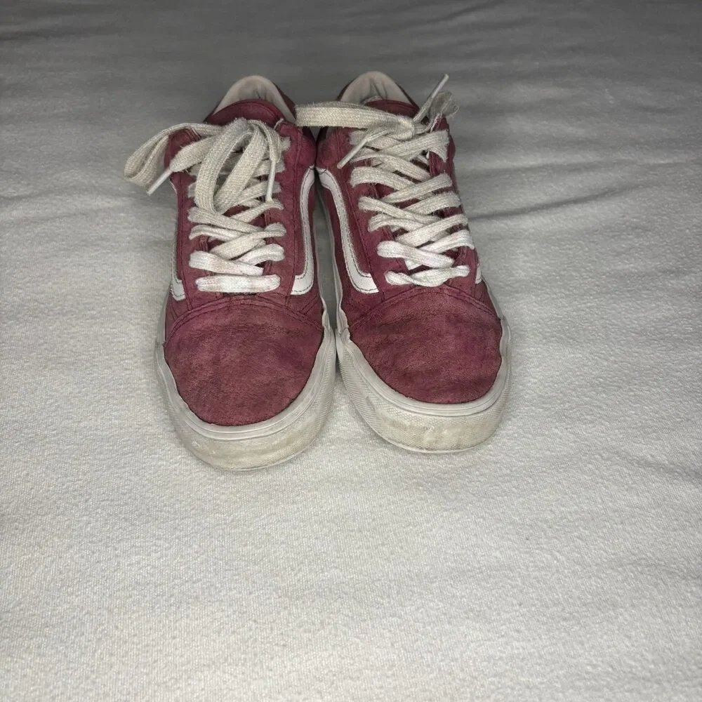 Vans Old Skool Sneakers Womens 7 Burgundy Good Suede Water Repellent Low Top